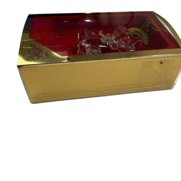 Gorham Crystal Santa Airplane Ornament Aviator Christmas First In Series - Picture 6 of 8